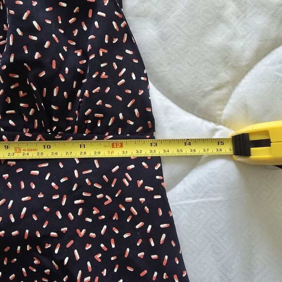 New w Tag Forever 21 Deep V Dress Small Navy Blue Coral Pink Sleeveless Zip Sexy - Picture 6 of 9